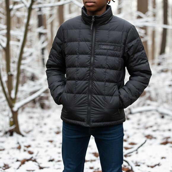 Marmot Ajax Quilted 600 Fill Down Jacket in Black Youth L - Picture 11 of 11